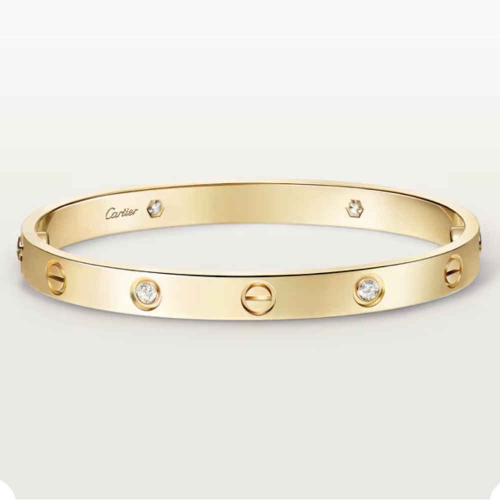LOVE BRACELET, MEDIUM MODEL, 4 DIAMONDS size 17